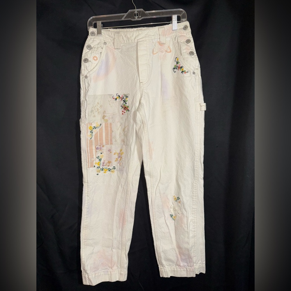 Free People Love Alive Boyfriend Carpenter Jeans in white|Women’s Size 27